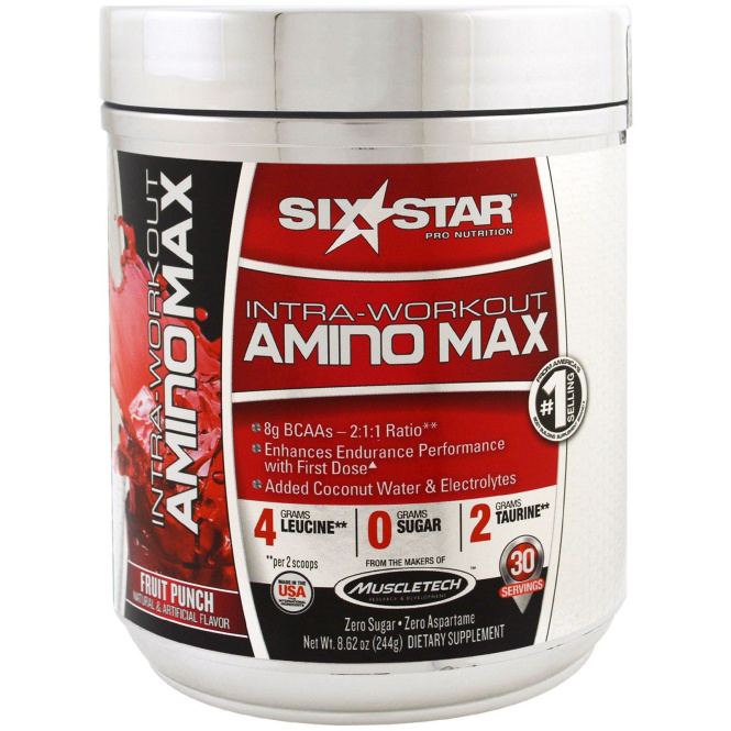 Six Star, Intra-Workout Amino Max, фруктовый пунш, 8,62 унции (244 г)