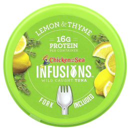 Chicken of the Sea, Infusions, тунец дикого улова, лимон и чабрец, 80 г (2,8 унции)