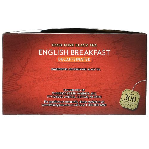 Twinings, English Breakfast, Decaffeinated,  50 Tea Bags, 3.53 oz (100 g)