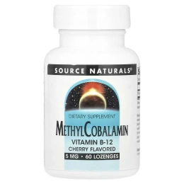 Source Naturals, Метилкобаламин, Вишневый вкус, 5 мг, 60 таблеток