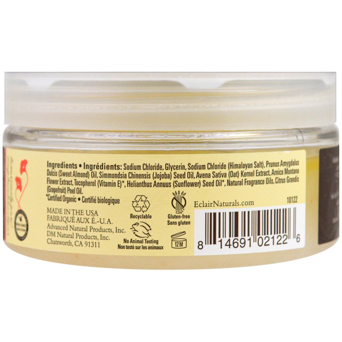 Eclair Naturals, Скраб из гималайской соли, грейпфрут, 9 унций (255 г)