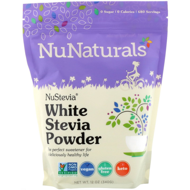 NuNaturals, NuStevia, стевия в виде белого порошка, 340 г
