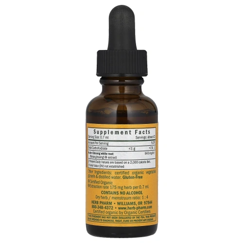 Herb Pharm, Женьшень, без спирта, 1 жидкая унция (30 мл)