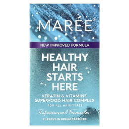 Maree, Масло для укладки волос, кертин и аргановое масло, витамины A, E, B5, для всех типов волос, с цветочным рисунком, 30 несмываемых сывороточных капсул