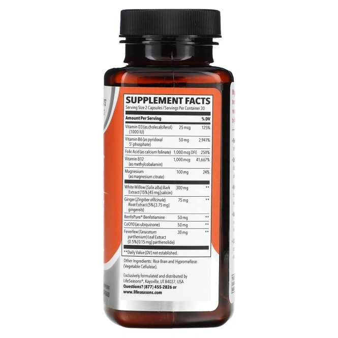 LifeSeasons, Migra-T, Tension Ease, 60 вегетарианских капсул