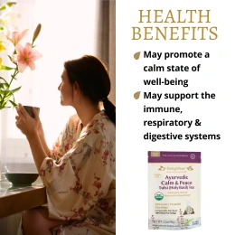 DelighTeas, Аюрведический чай с базиликом (Tulsi), без кофеина, 30 роскошных чайных пакетиков «Пирамида», 90 г (3,2 унции)