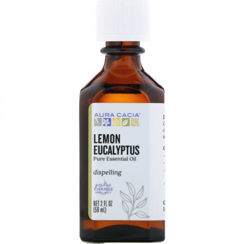 Aura Cacia, Pure Essential Oil, Lemon Eucalyptus, 2 fl oz (59 ml)