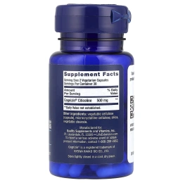 Life Extension, Cognizin, капсулы с CDP-холином, 250 мг, 60 растительных капсул