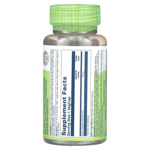Solaray, валериана, 470 мг, 100 вегетарианских капсул
