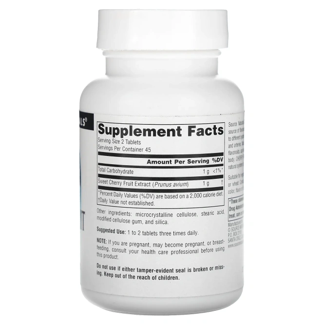 Source Naturals, Вишневый экстракт, 500 мг, 90 таблеток