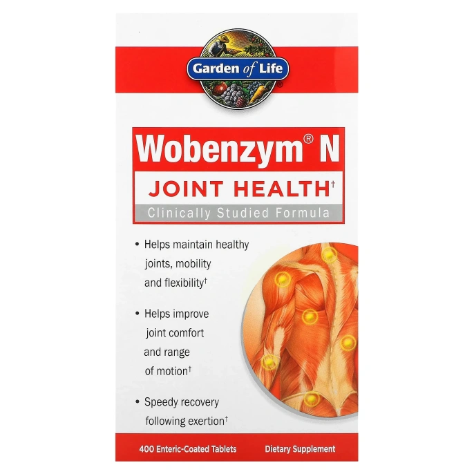 Wobenzym N, здоровье суставов, 400 таблеток, покрытых желудочно-резистентной оболочкой