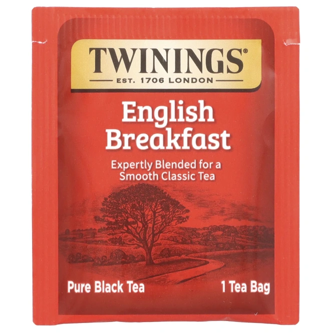 Twinings, 100% чистый черный чай «Английский завтрак», 25 чайных пакетиков, 50 г (1,76 унции)