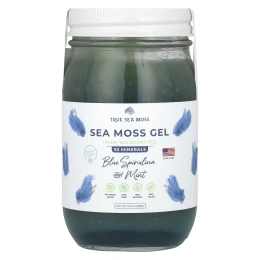 True Sea Moss, Гель с морским мохом, голубая спирулина и мята, 453 г (16 жидк. унц.)
