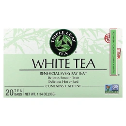 Triple Leaf Tea, белый чай, 20 чайных пакетиков, 38 г (1,34 унции)