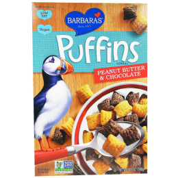 Barbara's Bakery, Puffins Cereal, арахисовое масло и шоколад, 10,5 унций (298 г)