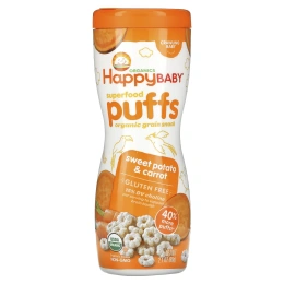 Happy Family Organics, Подушечки - суперпродукт, батат и морковь, 2,1 унции (60 г)