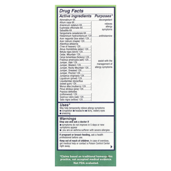 NatraBio, BioAllers, Tree Pollen, Средство от Аллергии 1 жидких унции (30 мл)