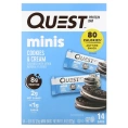 Quest Nutrition, Протеиновый батончик Quest Minis Печенье со сливками 14 батончиков