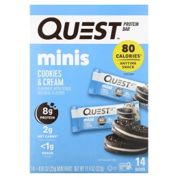 Quest Nutrition, Протеиновый батончик Quest Minis Печенье со сливками 14 батончиков