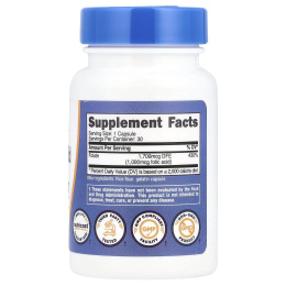 Nutricost, Фолиевая кислота, 1000 мкг, 30 капсул