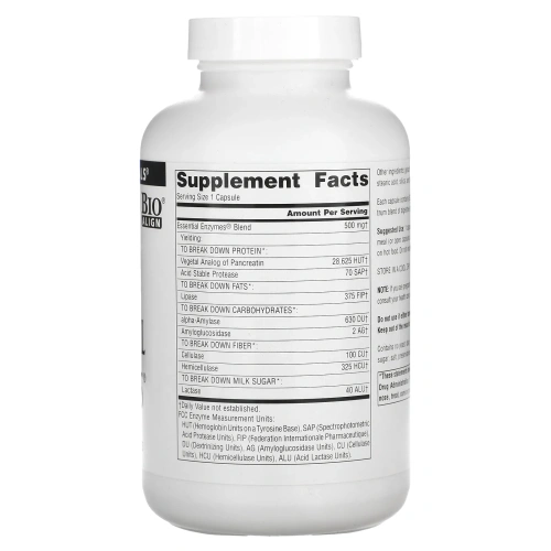 Source Naturals, Ферменты для ежедневного применения, 500 мг, 240 капсул