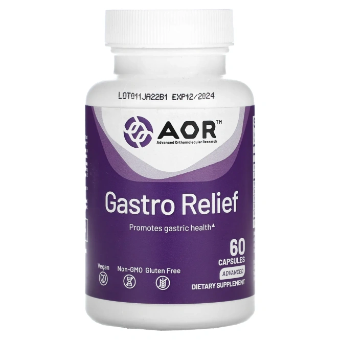 Advanced Orthomolecular Research AOR, Gastro Relief, 60 капсул