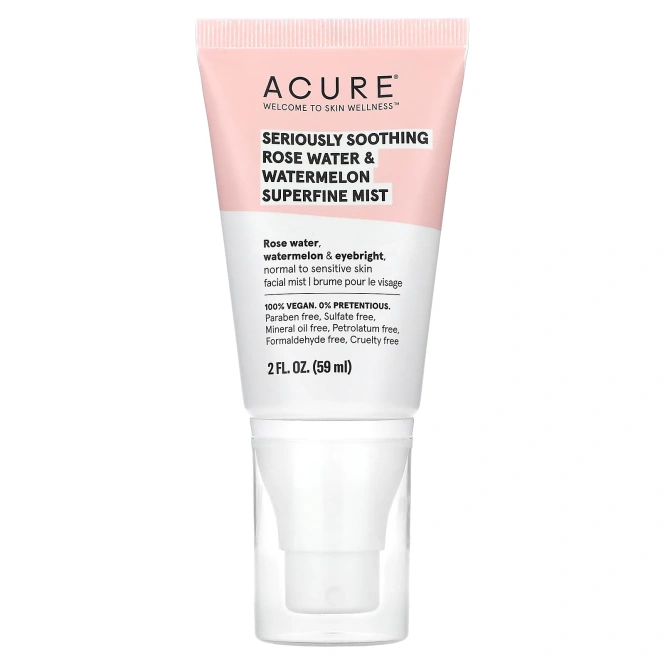 Acure, Seriously Soothing, Rose Water & Watermelon Superfine Mist, 2 fl oz (59 ml)