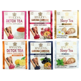 Hyleys Tea, 14 Days Detox Kit, ассорти, 42 чайных пакетика в фольгированных пакетиках, 63 г (2,22 унции)