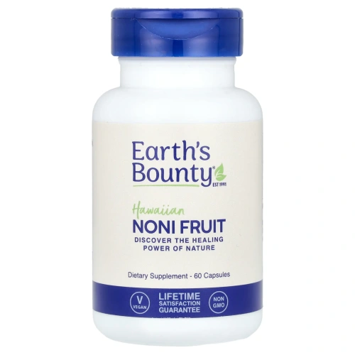 Earth's Bounty, Плоды гавайского нони, 500 мг, 60 растительных капсул