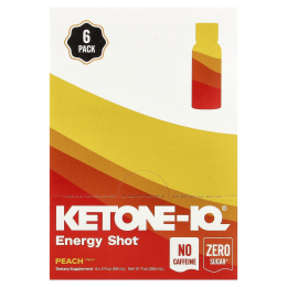Ketone-IQ, Energy Shot, персик, 6 флаконов по 59 мл (2 жидк. унции)