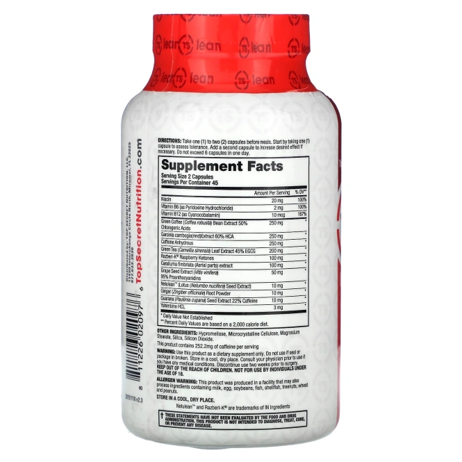 Top Secret Nutrition, Lean, Ab Igniter`` 90 вегетарианских капсул