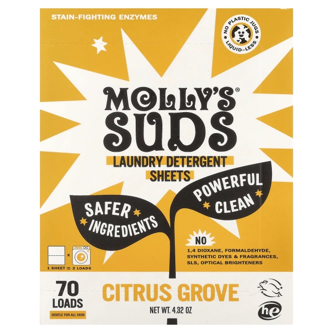 Molly's Suds, средство для стирки, цитрусовая роща, 35 шт.