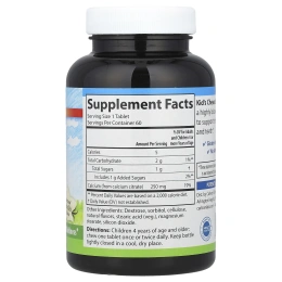 Carlson Labs, Детский жевательный кальций, натуральный ванильный вкус, 250 мг, 60 таблеток