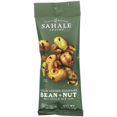 Sahale Snacks, Snack Mix, Asian Sesame Edamame Bean + Nut, 9 Bags,1.25 oz (36 g) Each