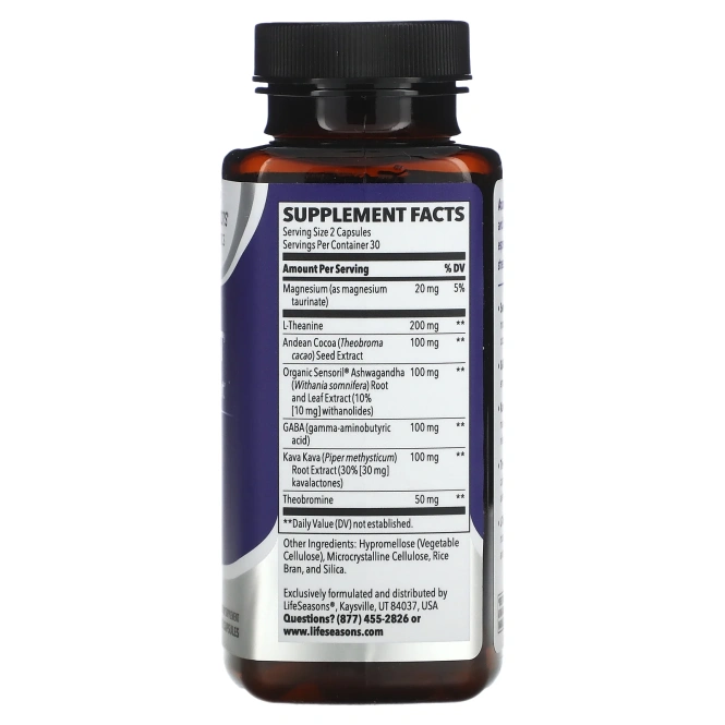 LifeSeasons, Антистрессовое средство Anxie-T, 60 вегетарианских капсул