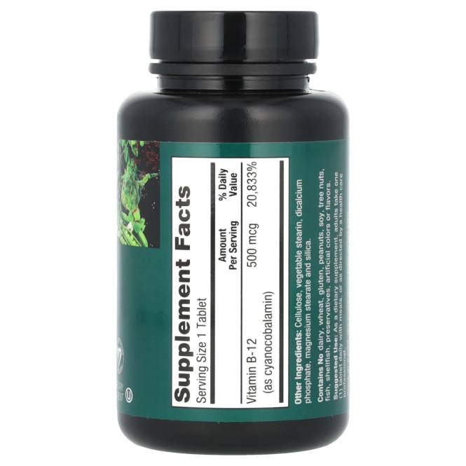 PlantFusion, Веганский витамин B12, 500 мкг, 100 веганских таблеток