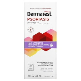 Dermarest, Псориаз Max Strength Лечебный шампунь плюс кондиционер без отдушек 8 жидких унций