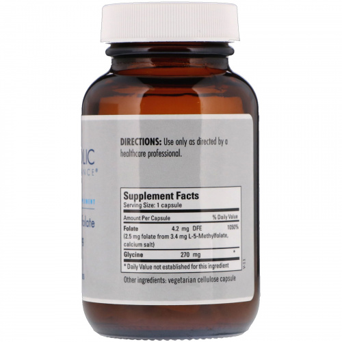 Metabolic Maintenance, L-Methylfolate, 2.5 mg , 90 Capsules