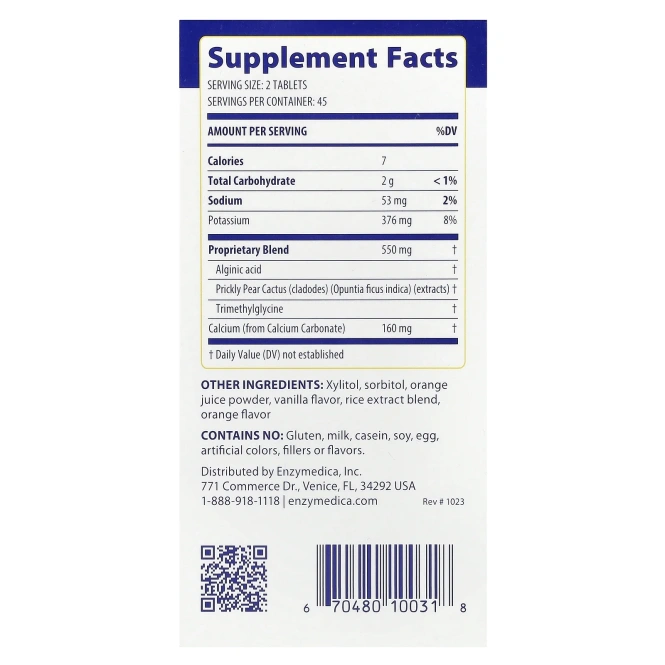 Enzymedica, средство от изжоги, апельсин и ваниль, 90 таблеток