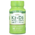 Nature's Truth, Ultra K2 + D3, 50 капсул быстрого высвобождения