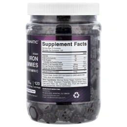 Vitamatic, веганские жевательные таблетки с железом с витамином C, со вкусом винограда, 240 жевательных таблеток