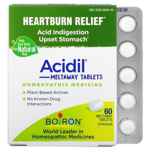 Boiron, Acidil, при кислотном несварении, 60 быстрорастворимых таблеток