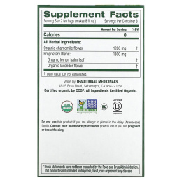 Traditional Medicinals, органическая ромашка и лаванда, без кофеина, 16 упакованных чайных пакетиков, 24 г (0,85 унции)