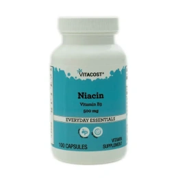 Vitacost, ниацин, 500 мг, 100 капсул