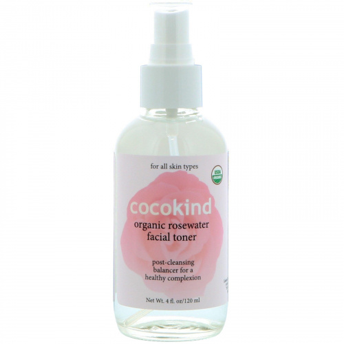 Cocokind, Органический тоник для лица с розовой водой, 4 унции (120 мл)