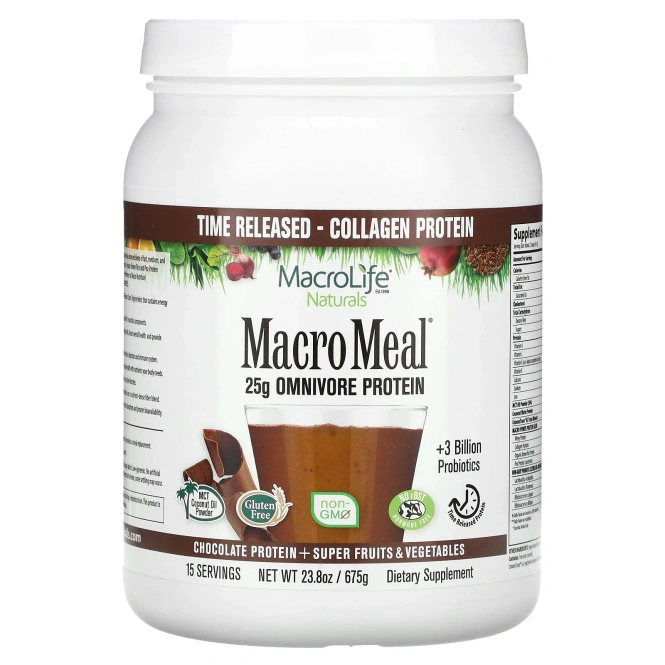 Macrolife Naturals, Macro Meal Ultimate Superfood Шоколад 23,8 унции
