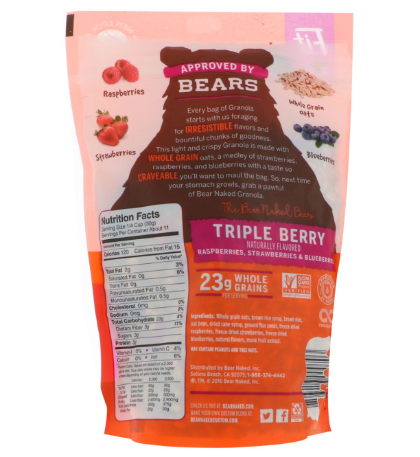 Bear Naked, Fit, Granola, Triple Berry, 12 oz (340 g)