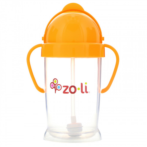 Zoli, Bot XL, Straw Sippy Cup, Orange, 9 oz