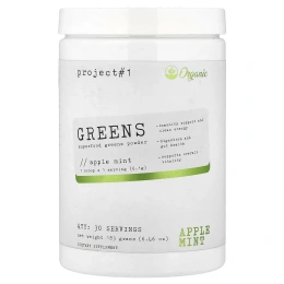 Project 1 Nutrition, Greens, Superfoods, зеленый в порошке, со вкусом яблока и мяты, 183 г (6,46 унции)