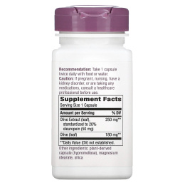 Nature's Way, премиальный экстракт, листья оливкового дерева, с повышенной силой действия, 250 мг, 60 веганских капсул